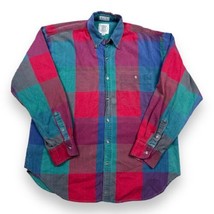 WORLD ISLAND Flannel Plaid Multicolor Flannel VTG Shirt Men&#39;s XL India 8... - £15.56 GBP