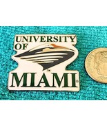 UNIVERSITY OF MIAMI HURRICANES - VINTAGE FOOTBALL LAPEL PIN - RARE - GO ... - $12.82