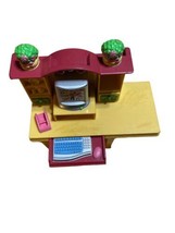 Fisher Price Loving Family Dollhouse Home Office Set Computer Desk - £10.17 GBP