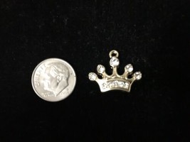 Rhinestones Beautiful Tiara Crown Pendant Necklace charm - $14.20