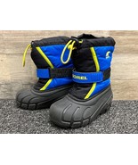 Sorel Flurry Snow Boots Youth Boys Size 10 Blue Felt Lined Insulated Winter - $29.02