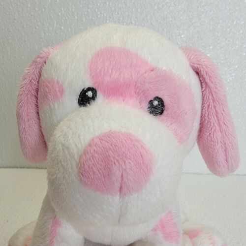 Ty Pluffies Baby Pups Pink 9” Sewn Eyes Puppy Dog 2016 Dalmation White Plush - $43.55