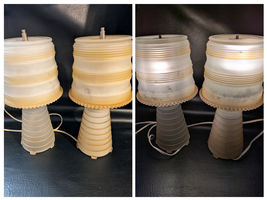 1930's Houze Art Deco Frosted Lighthouse Lamp 12 Inch Boudoir Desk Lamps... - $166.30