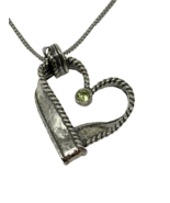 NIP Or Paz Peridot Heart Shaped Necklace Silver 16” - $37.99