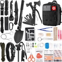 142Pcs Professional Survival Gear and Equipment with Molle Pouch, for Men Dad Hu - £38.94 GBP