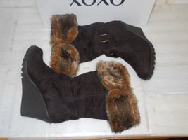 XOXO New Womens Olivia Chocolate Brown Wedge Boots 6.5 M Shoes - $1,512.43 MXN