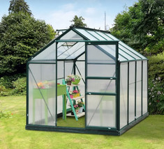 Walk-In Greenhouse 6&#39; x 8&#39; x 7&#39; Garden Plant Backyard Window Door Aluminum Frame - £419.33 GBP