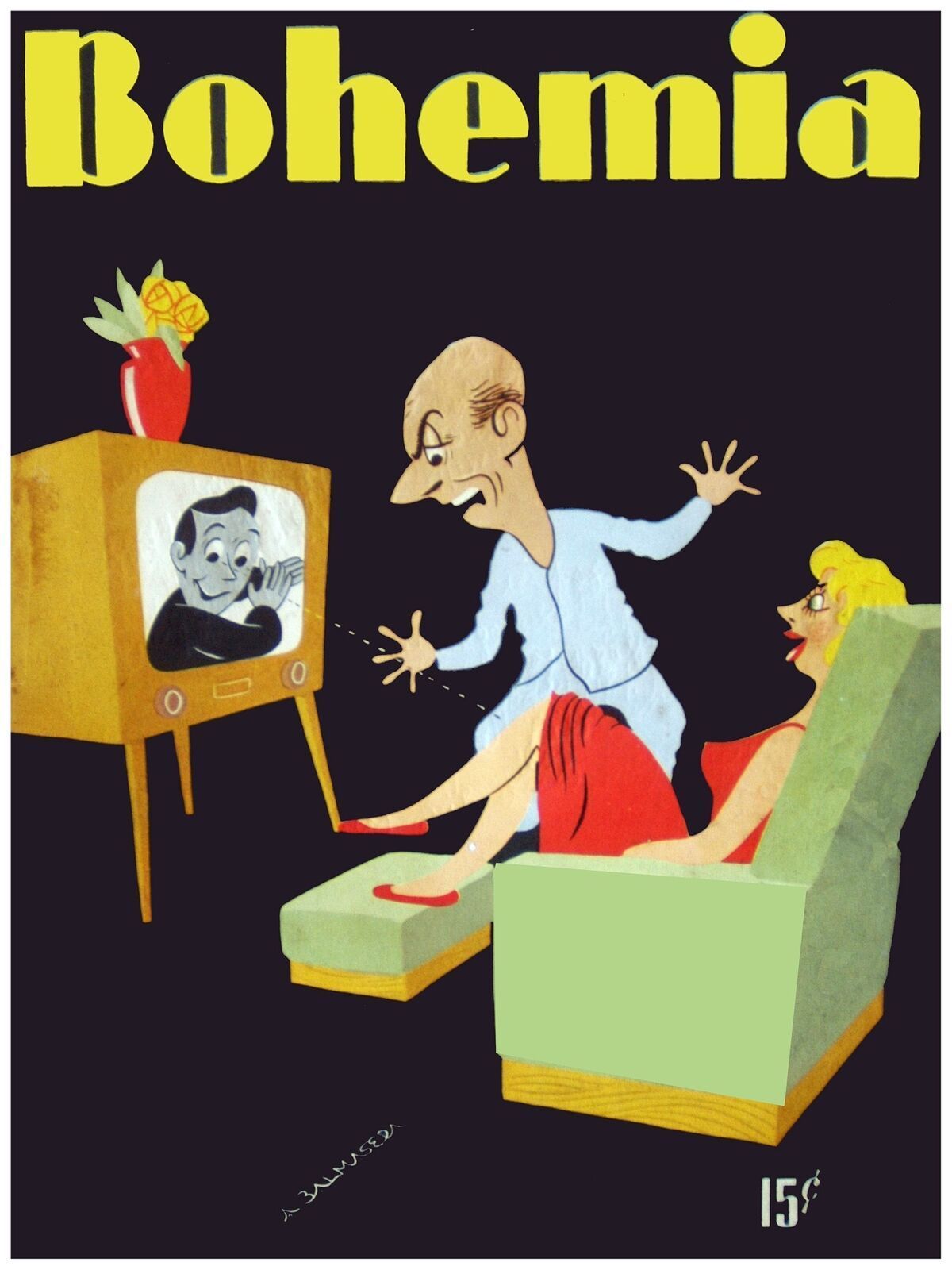 408.Quality Design 18x24 Poster.Husband is jealous of TV actor.Retro interior de