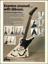 1985 Gibson Designer Series Explorer &amp; Flying V Custom Graphic design guitar ad - £3.39 GBP