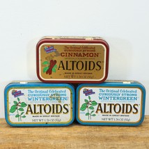 Vintage Altoids Tins Lot fo Three Made in Great Britian Wintergreen Cinnamon - £14.09 GBP