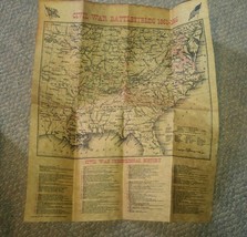 Vintage 1961 Civil War Battlefields 1861-1865 Map Chronological History ... - £11.98 GBP