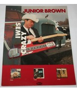 JUNIOR BROWN Semi Crazy 1996 Album Promo Standee Display Guit-Steel Coun... - $648.51 MXN