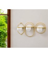Set of Three Gold And White Metal 10 Ounce Wall Planters - $7,379.46 MXN