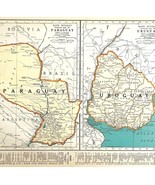 Uruguay Paraguay South America 1935 Map Argentina Brazil 14 x 11&quot; LGAD99 - €43,57 EUR