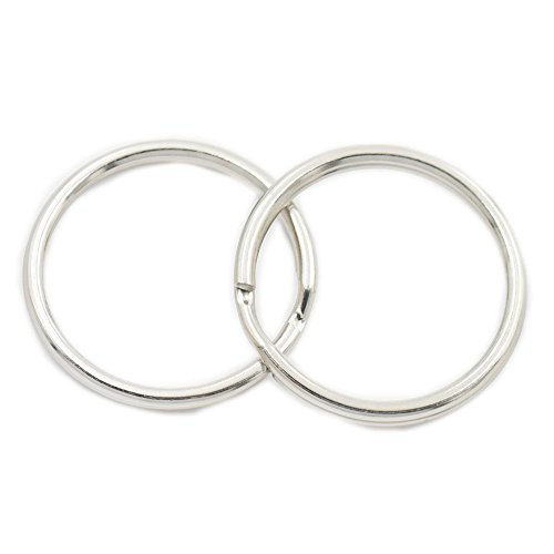 Primary image for Fujiyuan 20 pcs KeyChain Ring Keyring Connector Round Edged Split Buckle Nickle 
