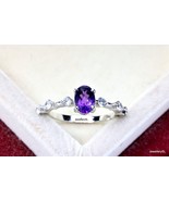 Natural Amethyst Ring for mom,sister,wife, Oval cut Amethyst engagement ... - £27.54 GBP