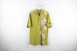 Vtg Tommy Bahama Challenge Mens Small Silk Blend Looped Collar Flower Polo Shirt - £38.91 GBP