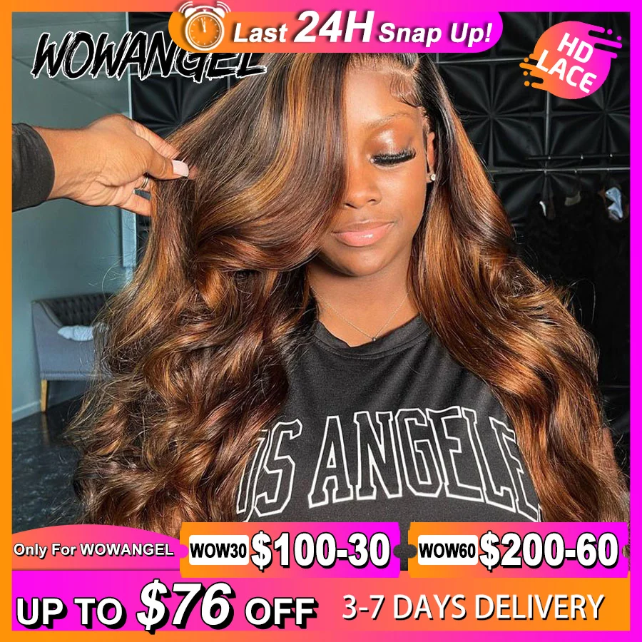 Wow Angel 250% Ombre Highlight Wig 13x6 HD Lace Front Wig Deep Part Body Wave - £235.66 GBP+