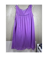 Vintage Vanity Fair Purple NIte Gown Slip Silky Embroidered Chemise Wome... - $1,025.32 MXN