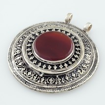 Vintage Silver Carnelian Byzantine Pendant Nice Detail - £327.46 GBP