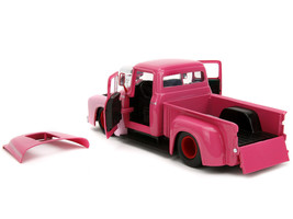 1956 Ford F-100 Pickup Truck Pink w Graphics Franken Berry Diecast Figur... - £39.82 GBP