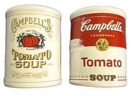 2000 Campbell&#39;s Tomato Soup Can Ceramic Salt Pepper Shakers Set Read Desc - £9.99 GBP
