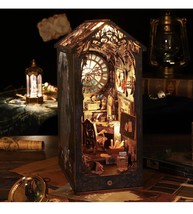 DIY Book Nook Kit 3D Wooden Puzzle Bookshelf Insert Decor with LED Light - £49.75 GBP