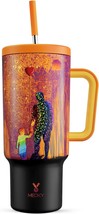 Meoky Dad Gifts for Fathers Day, 40 oz Tumbler with Handle and Straw, Tu... - $23.99
