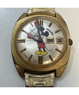 Rare West Germany Helbros Mickey Mouse Watch Day-Date Parts/Repair Only - $1,604.57 MXN