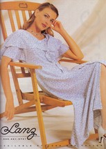 1993 Lanz Lord & Taylor Fashion Floral Dress Vintage Print Ad Sexy Blonde 1990s - $5.97