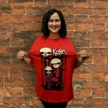 Vintage Korn Band T-Shirt Men&#39;s XL Skeleton Family Munk 2001 Optima Deadstock - £54.49 GBP
