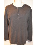 NWT INHABIT 3322 Men&#39;s Medium Charcoal/Lilac Cotton Henley Sweater - $2,464.09 MXN