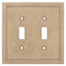 Double Toggle Cast Stone Wall Plate - Sienna - $12.98