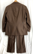 Vintage Niver Western Brown Men&#39;s 3pc Set Jacket Pants Vest Suit Cowboy ... - £421.34 GBP