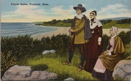 Pilgrim Exiles Plymouth MA Postcard PC592 - $4.99