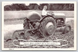 Farming Boy In Ford Tractor Even Dad Couldn&#39;t Do It Better Postcard Y23 - £7.95 GBP