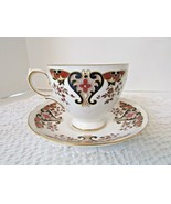 COLCLOUGH BONE CHINA TEACUP &amp; SAUCER RIDGWAY POTTERIES 8525 RUST &amp; BLUE ... - $20.35 CAD