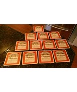 12 Vintage Genuine Budweiser &quot;King of Beers&quot; 4 3/16&quot; Square Cardboard Co... - $32.26