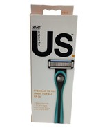 BIC Us. Unisex Razor 1 Handle + 2 Cartridges - Teal color - $17.67 CAD