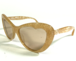 Miu Sunglasses SMU 04O KAS-9N1 Gold Glitter Cat Eye Frames with Brown Le... - $148.79