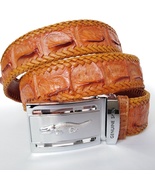 Genuine Brown Crocodile Skin Leather Alligator Buckle Spectator Adjustab... - $3,738.42 MXN