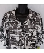 Panama Jack Motorcycle Club Shirt XXL Black Gray White Hawaiian NWT - $24.95