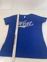 Ladie&#39;s M Blue T-Shirt Sparkly Glittery Team &quot;West&quot; Logo Fan Tee L.A.T. ... - £8.10 GBP