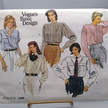 UNCUT Vintage Sewing PATTERN Vogue Basic Design 1398, Misses 1984 Shirt, Size 12 - $17.42