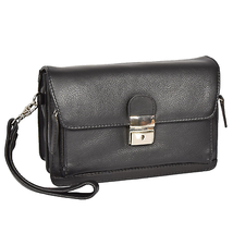 DR314 Lockable Leather Wrist Bag Black - £48.41 GBP