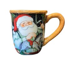 Santa Coffee Mug Artist Susan Winget Santas Workshop Large Big Handle 16 oz - $9.66 CAD