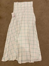 Lularoe NWT Full Length Boho Plaid white green Chervon Maxi Skirt - Size XS - $23.16