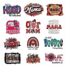 12Pcs Mama Letters Iron On Decals For Clothing Women Diy Heat Transfer Stickers  - £18.87 GBP