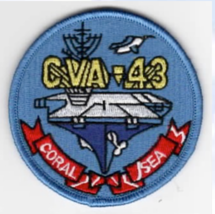 4.5&quot; NAVY USS CORAL SEA CV-43 BLUE  EMBROIDERED PATCH - £31.45 GBP