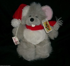 Vintage Christmas Voici Shagoos Ganz Bros Baby Gray Mouse Stuffed Animal Plush - £36.45 GBP